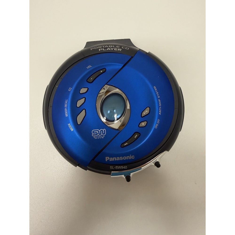 Panasonic Shockwave SL-SW940 Blue Portable CD Player Discman Works